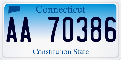 CT license plate AA70386
