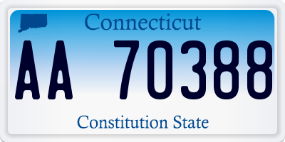 CT license plate AA70388