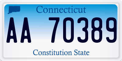 CT license plate AA70389