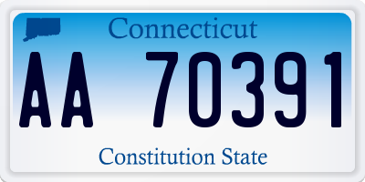 CT license plate AA70391