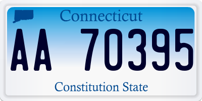 CT license plate AA70395