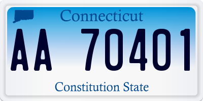 CT license plate AA70401