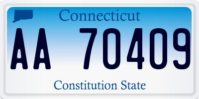 CT license plate AA70409