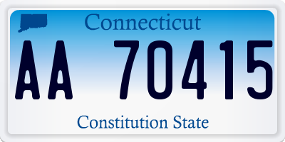 CT license plate AA70415