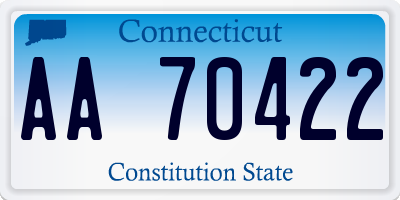 CT license plate AA70422