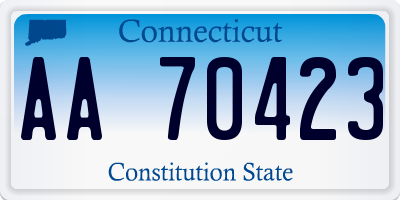 CT license plate AA70423