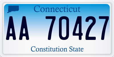 CT license plate AA70427