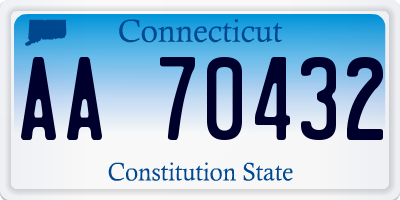 CT license plate AA70432