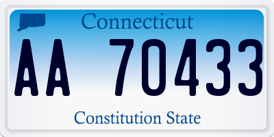CT license plate AA70433