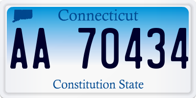 CT license plate AA70434