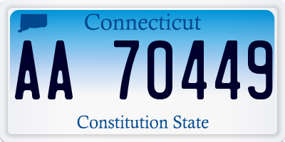 CT license plate AA70449