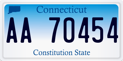 CT license plate AA70454