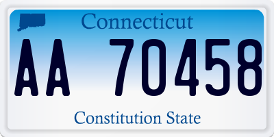 CT license plate AA70458