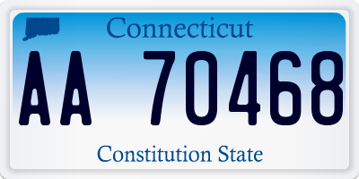 CT license plate AA70468