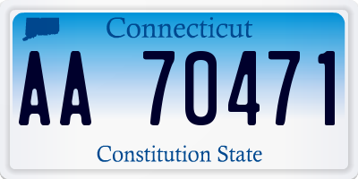 CT license plate AA70471