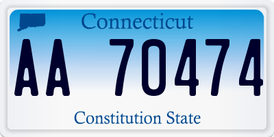 CT license plate AA70474