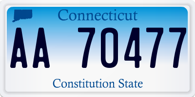 CT license plate AA70477