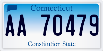 CT license plate AA70479