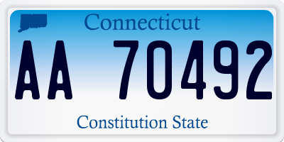 CT license plate AA70492