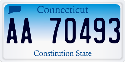 CT license plate AA70493