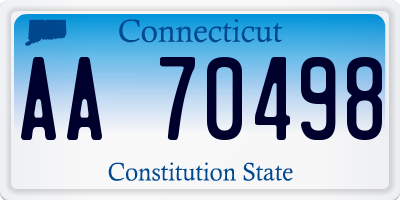 CT license plate AA70498