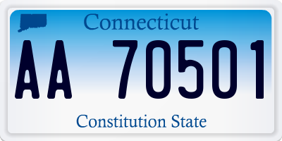 CT license plate AA70501