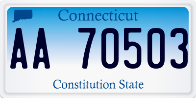 CT license plate AA70503