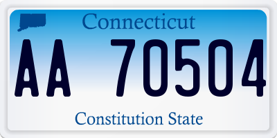 CT license plate AA70504