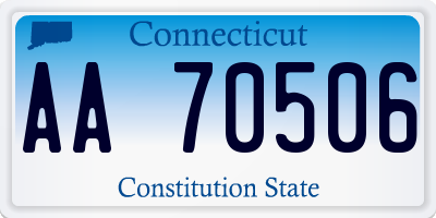 CT license plate AA70506