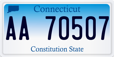 CT license plate AA70507