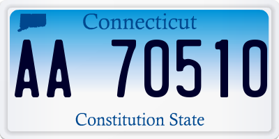 CT license plate AA70510