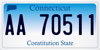 CT license plate AA70511