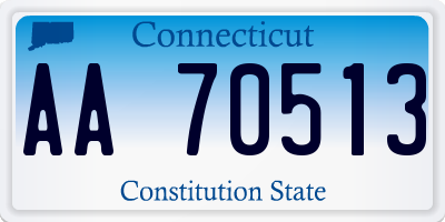 CT license plate AA70513