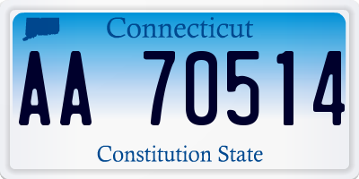 CT license plate AA70514