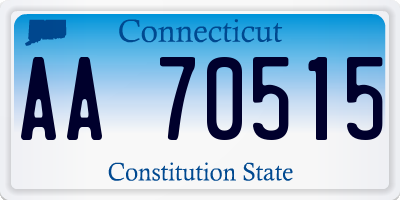 CT license plate AA70515