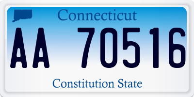 CT license plate AA70516