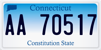CT license plate AA70517