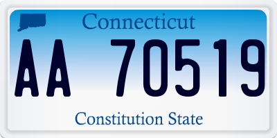 CT license plate AA70519