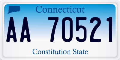 CT license plate AA70521