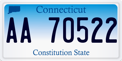 CT license plate AA70522