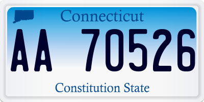 CT license plate AA70526