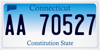 CT license plate AA70527