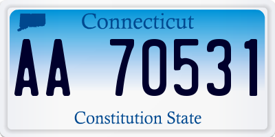 CT license plate AA70531