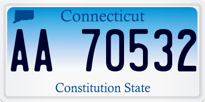 CT license plate AA70532