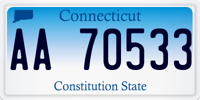 CT license plate AA70533