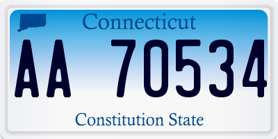CT license plate AA70534