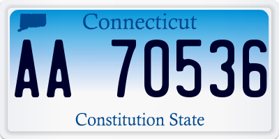CT license plate AA70536