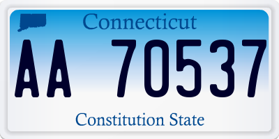 CT license plate AA70537