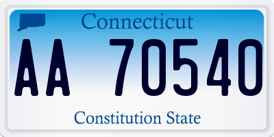 CT license plate AA70540