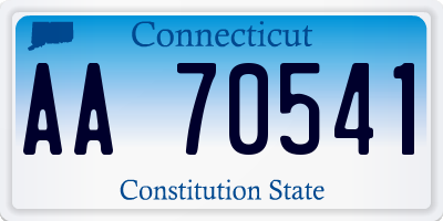 CT license plate AA70541